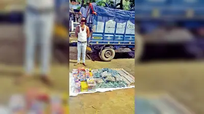 जब्त किये गये गार्डेनरीच ले जा रहे प्रतिबंधित पटाखे, एक आरोपी अरेस्ट