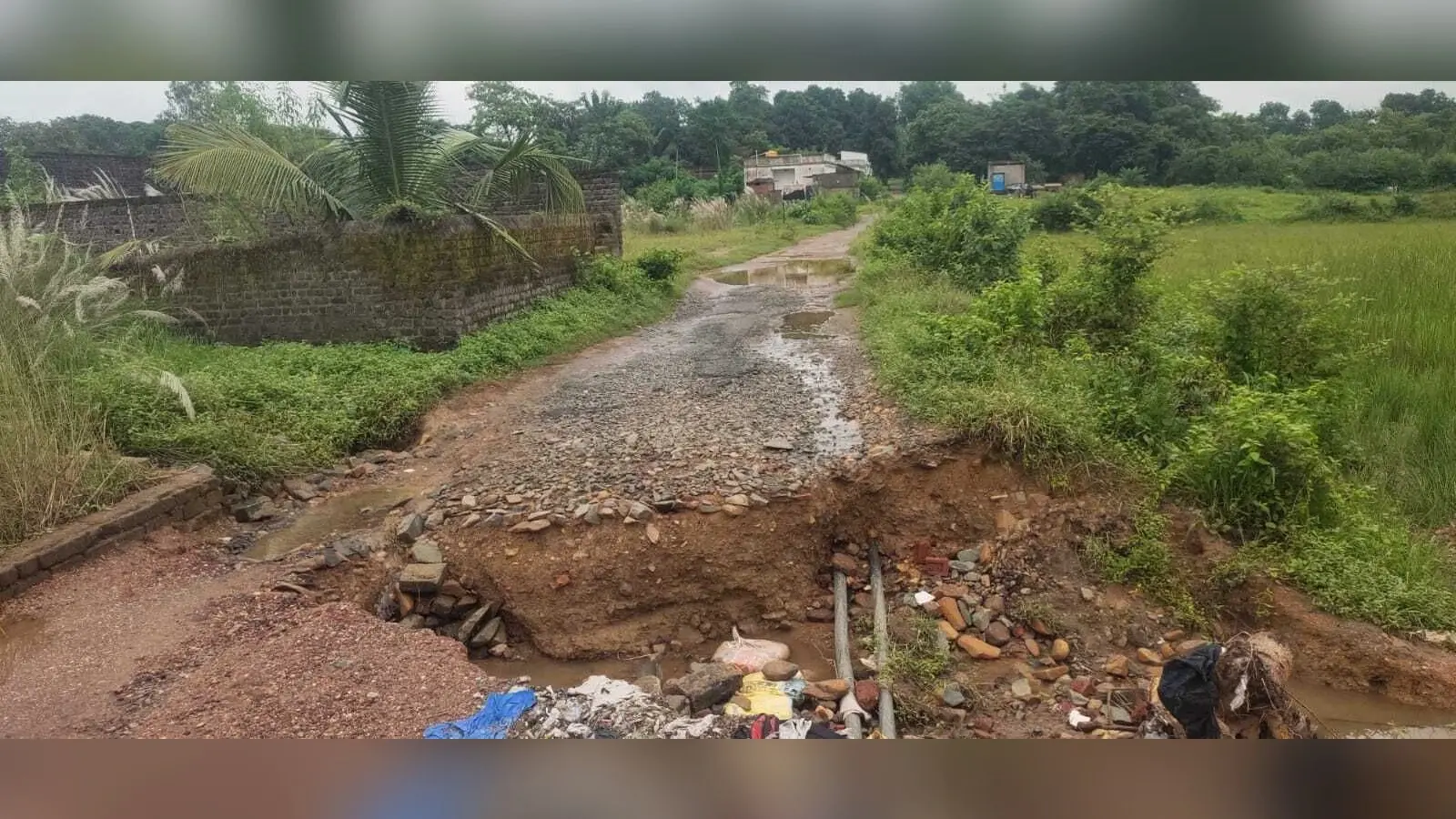 Jamshedpur News : बारिश में बह गयी कोचाकुल्ही की सड़क, चलना भी मुश्किल