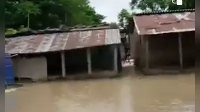 अमौर प्रखंड के सात पंचायत में बाढ़ का संकट, ग्रामीण सड़कें हुईं जलमग्न