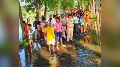 भेलाही में बाढ़ के पानी में बहा पांच साल का बच्चा, खोजबीन जारी