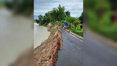 सोनबरसा बाजार से बनहवा परसा जाने वाली मुख्य सड़क द्वारदह नदी में विलीन