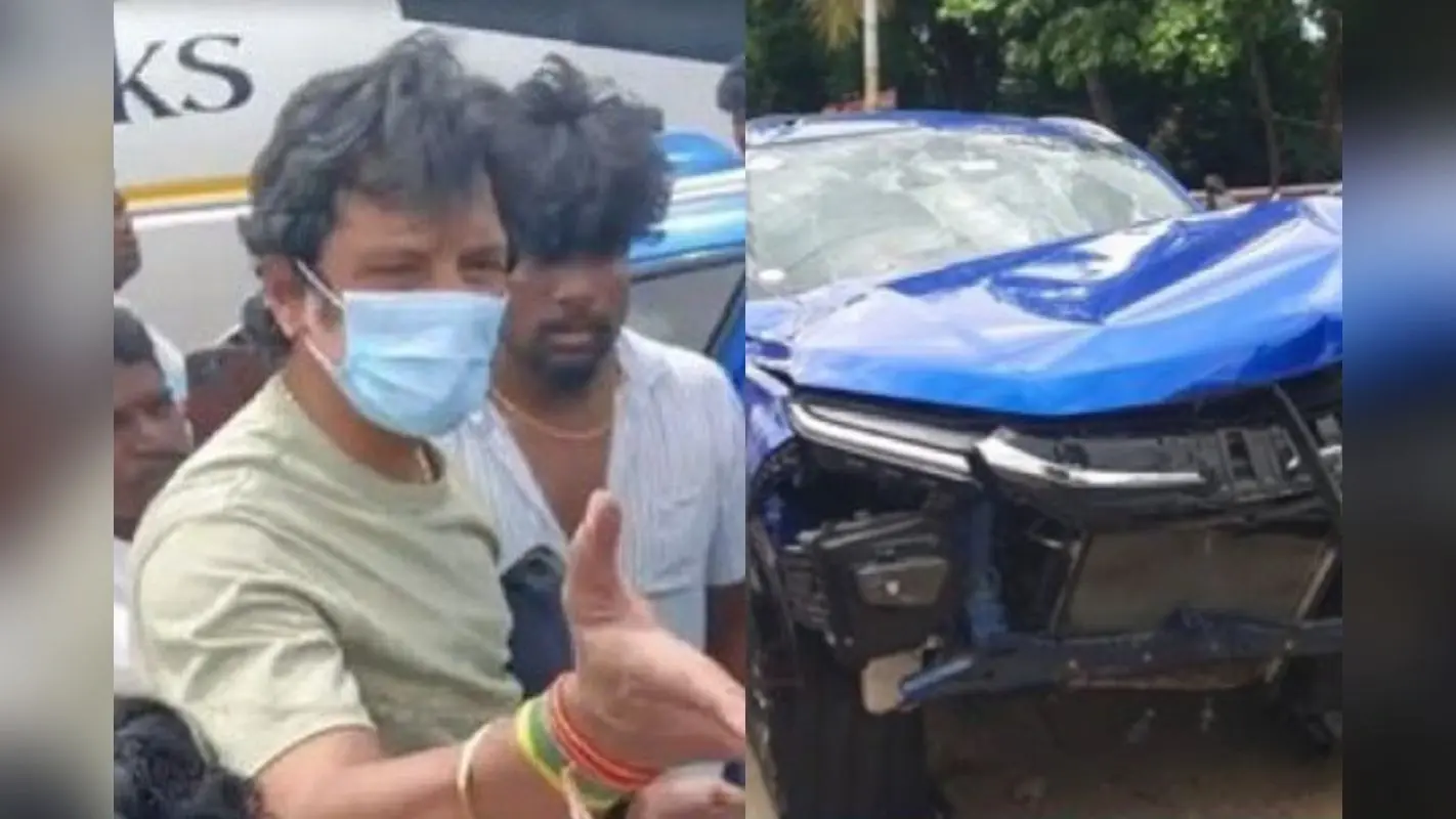 इस मशहूर साउथ एक्टर की कार का हुआ भयंकर एक्सीडेंट, टूटा बोनट, VIDEO आया सामने