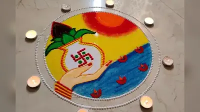 Navratri Rangoli Designs: नवरात्रि रंगोली से सजाएं घर और लाएं शुभता का आशीर्वाद