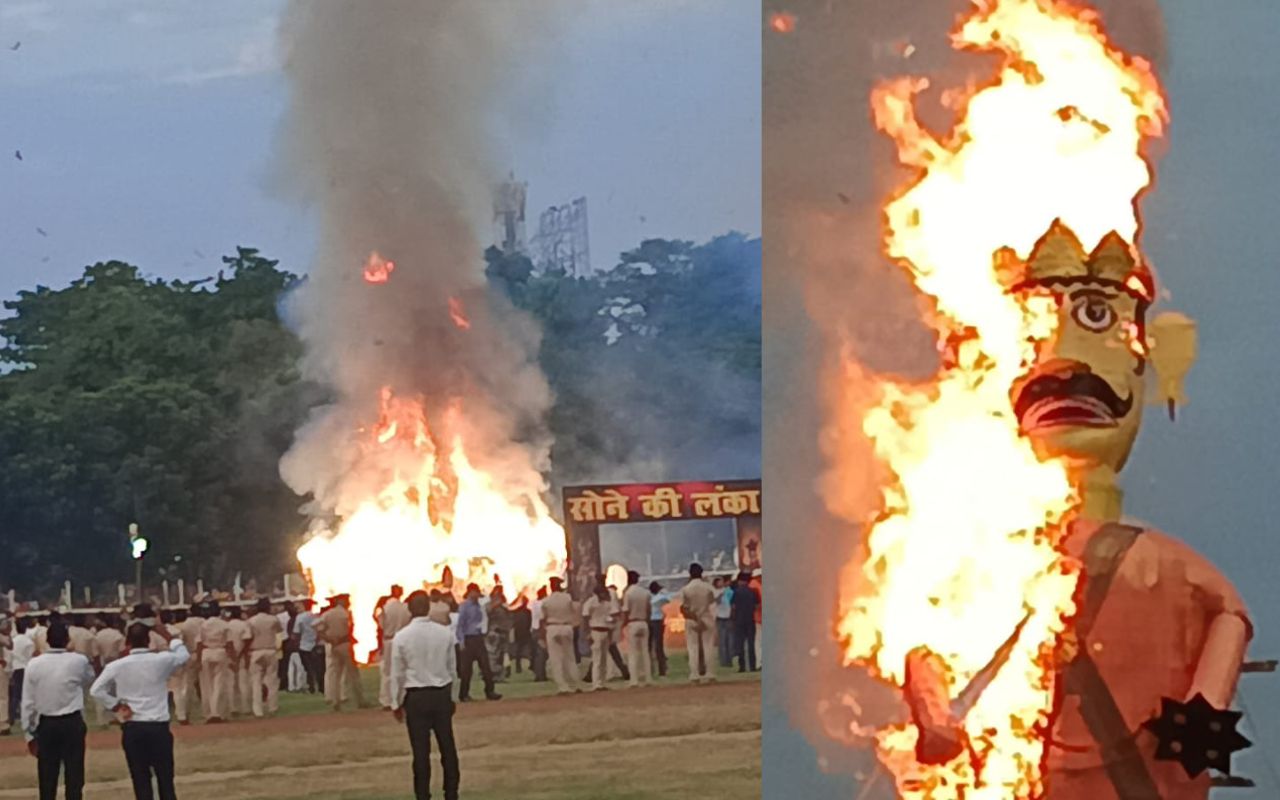 Bihar News: पटना के गांधी मैदान में 80 फिट का रावण-मेघनाथ और कुम्भकर्ण का पुतला दहन, देखें खूबसूरत 10 तस्वीरें