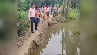 प्रशासन की तत्परता से पुरानी धार नदी के बांध की हुई मरम्मत