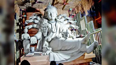 ‘भोजन को बर्बाद न करें, दान करें’ का संदेश दे रहा पूजा पंडाल