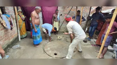 सेप्टिक टैंक निर्माण के दौरान दम घुटने से मजदूर की मौत, चार भर्ती