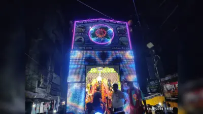 जमालपुर में देर रात निकली विसर्जन शोभायात्रा, सोमवार को होगा विर्सजन