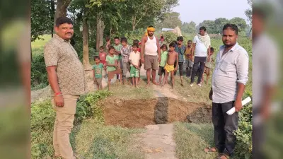 नहर टूटने से सैकड़ों एकड़ धान बर्बाद