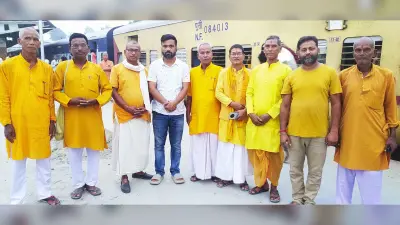 गायत्री परिवार के 40 लोग हरिद्वार के लिए रवाना