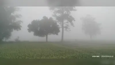 Giridih News:खोरीमहुआ में आसमान में छाया रहा कोहरा