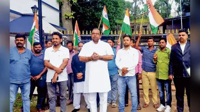 कोकओवन और एनटीएस थानों का कांग्रेस ने किया घेराव