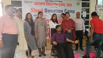 Giridih News:स्वीप कार्यक्रम के तहत रक्तदान शिविर का आयोजन