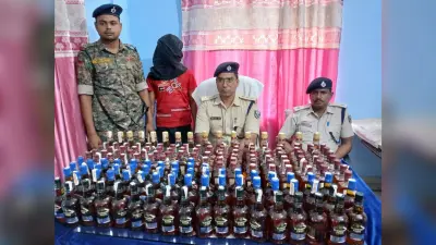 ट्रक के तहखाने में छिपा कर रखा शराब बरामद