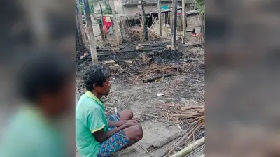 शाॅर्ट सर्किट से लगी आग, दो घर जले
