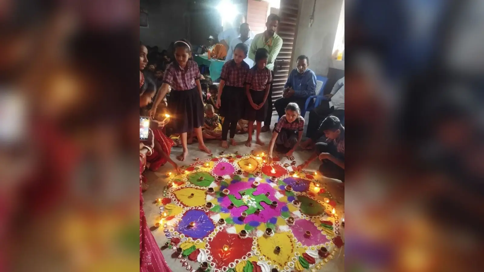 स्कूली बच्चों ने दीपावली व लोक आस्था के महापर्व का दिया संदेश