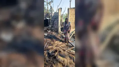 आग से तीन घर हुआ खाक,मुआवजा की मांग