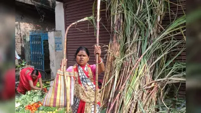 पूजन सामग्री के खरीदारों से बाजार में रही रौनक