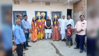जगधात्री पूजा को लेकर पथरा गांव में निकाली गयी कलश शोभा यात्रा