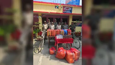 1070 बोतल नेपाली शराब बरामद, तस्कर फरार