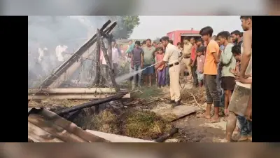 करही गांव में आग लगने से झोपड़ी जलकर खाक