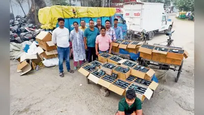 कूरियर में पैक कर ले जा रहे विदेशी शराब जब्त