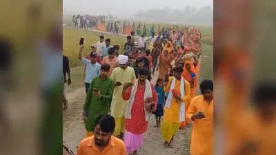 कार्तिक पूर्णिमा के मौके पर निकाली गयी कलश शोभायात्रा