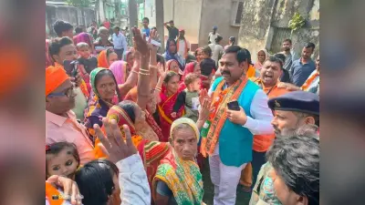 भाजपा प्रत्याशी ने किया डोर टू डोर जनसंपर्क