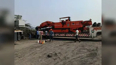 भूमिगत खान के लिए सुरंग बनाने वाली मशीन पहुंची पिपरवार