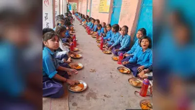 मवि भोजपुर बलुआ में तिथि भोजन कार्यक्रम आयोजित