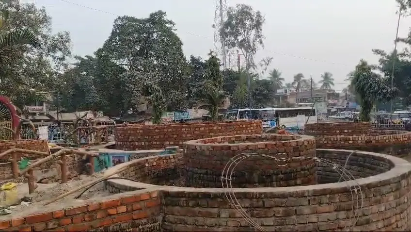 गोल चौक पर तेजी चल रहा सौंदर्यीकरण का कार्य