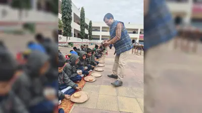 केंद्रीय विद्यालय में सामूहिक भोज का आयोजन
