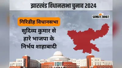 गिरिडीह विधानसभा सीट पर 2 बार जीते बीजेपी के निर्भय शाहाबादी, 2019 में झामुमो के सुदिव्य कुमार से हारे