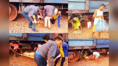मालगाड़ी के नीचे से मरीज को पार कराया रेलवे ट्रैक, रोंगटे खड़े कर देगा झारखंड का ये Video