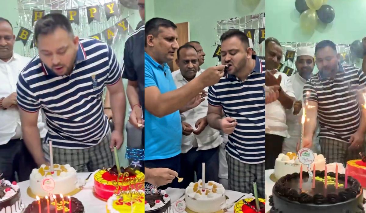 35 साल के हुए तेजस्वी यादव, गया में केक काटकर किया सेलिब्रेट, तेजप्रताप ने कुछ इस अंदाज में दी बधाई