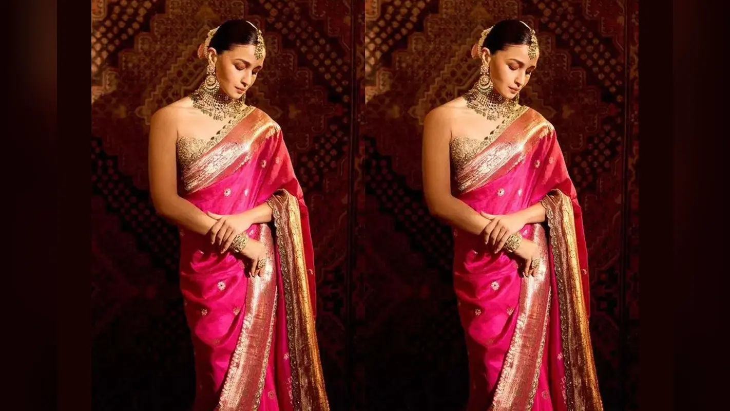 Alia Bhatt Pink Ashavali Saree Look: आलिया भट्ट का पिंक अशावली साड़ी लुक, पारंपरिक अंदाज में छाई बॉलीवुड दिवा