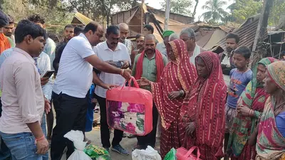पनोरमा ग्रुप के सीएमडी ने अग्निपीड़ितों के बीच वितरण किया राहत सामग्री
