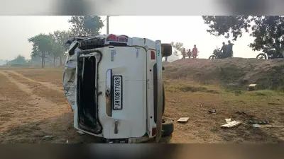 स्कॉर्पियो वाहन दुर्घटनाग्रस्त, सवार फरार