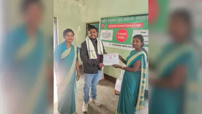 Jamshedpur news. पंडित रघुनाथ मुर्मू महिला समिति ने 42 यूनिट रक्त संग्रह किया