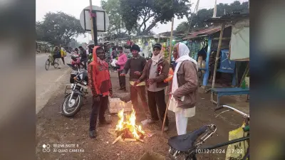 नारायणपुर में चौक-चौराहें पर हो रही अलाव की व्यवस्था