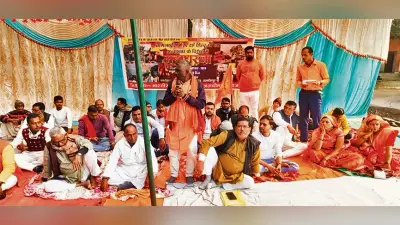 बांग्लादेश में हो रहे हिंदुओं पर हमले के विरोध में जगदीशपुर व शाहपुर में प्रदर्शन