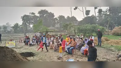 हनुमान मंदिर निर्माण को लेकर किया गया भूमि पूजन