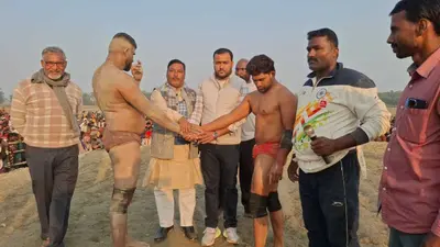 मेला के चौथे दिन कुश्ती का हुआ आयोजन, पहलवानों ने दिखाया दांवपेच