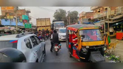 Bhagalpur nwes जाम की जद में रहा जगदीशपुर बाजार रोड, लोग परेशान