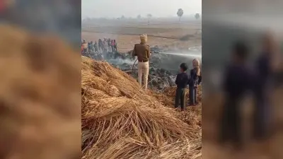 Gaya News : खलिहान में लगी आग, किसान के धान के पुंज जले