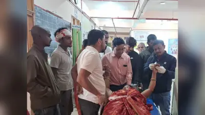 Accident : हाइवा के धक्के से ऑटो पलटी, महिला समेत तीन घायल