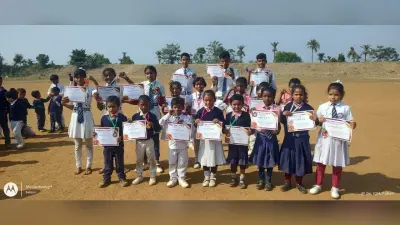 गर्ल्स की 50 मीटर की दौड़ में प्रथम काजल व ब्वॉयज में प्रियांशु ने मारी बाजी