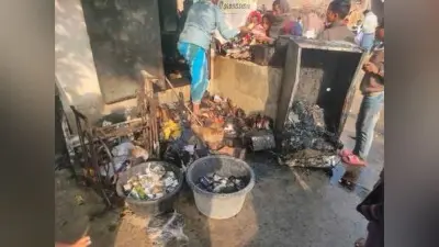 किराना दुकान में शॉट सर्किट से लगी आग, हजारों की संपति जलकर राख