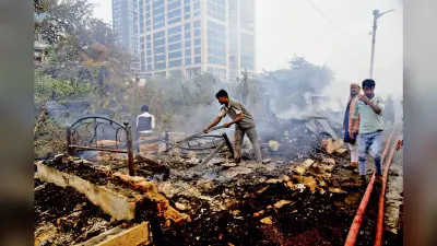 तपसिया में 100 से ज्यादा झोपड़ियां खाक