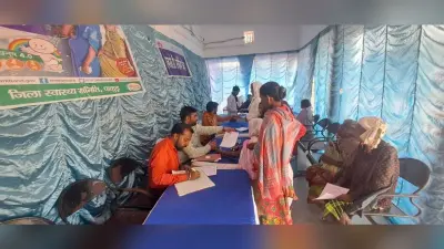आयुष्मान आरोग्य शिविर में 455 लोगों की हुई स्वास्थ्य जांच